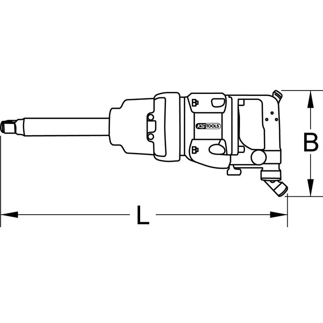 KS Tools 3/4" superMONSTER Hochleistungs-Druckluft-Schlagschrauber, 3405Nm, 504 mm - 515.3260