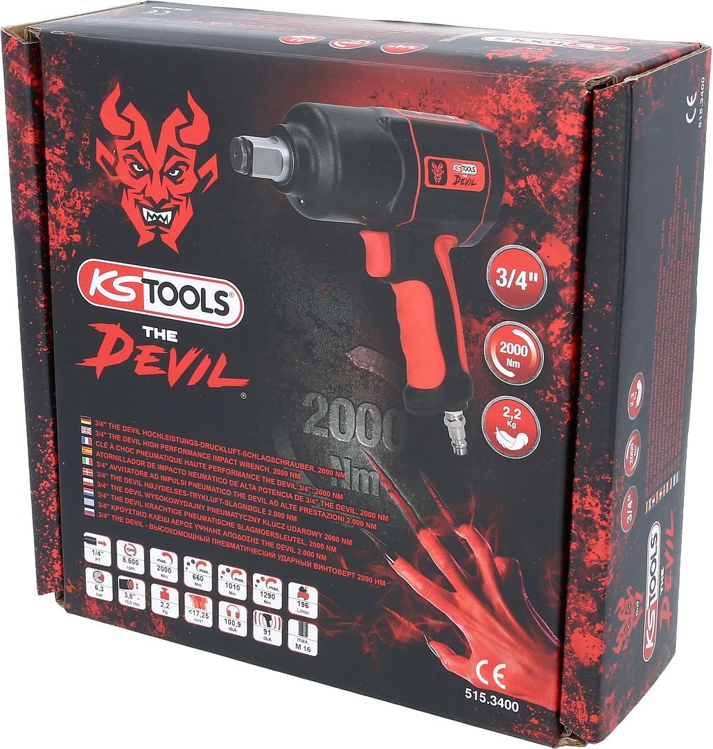 KS Tools 3/4" Krachtige pneumatische slagmoersleutel - 2000 Nm - 515.3400, foto 5 van 6