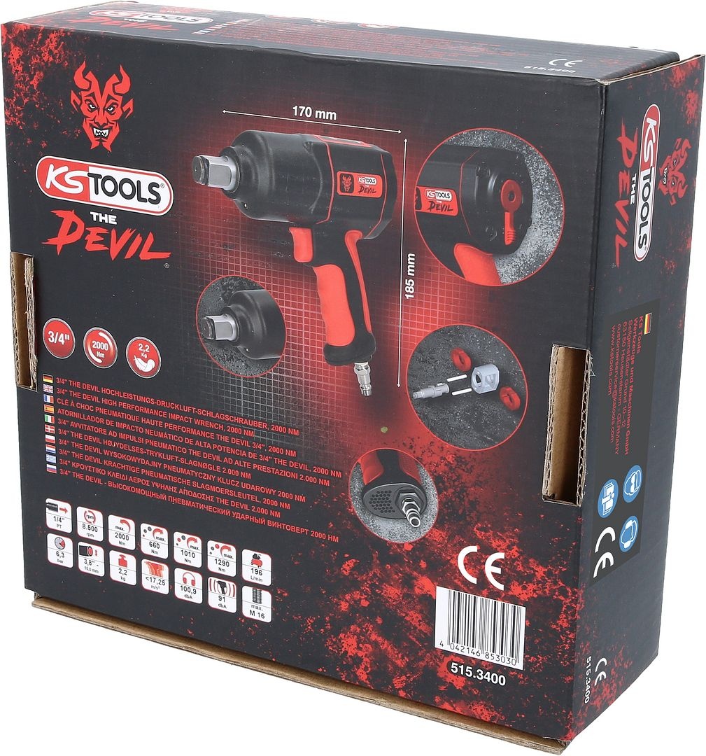 KS Tools 3/4" Krachtige pneumatische slagmoersleutel - 2000 Nm - 515.3400, foto 6 van 6