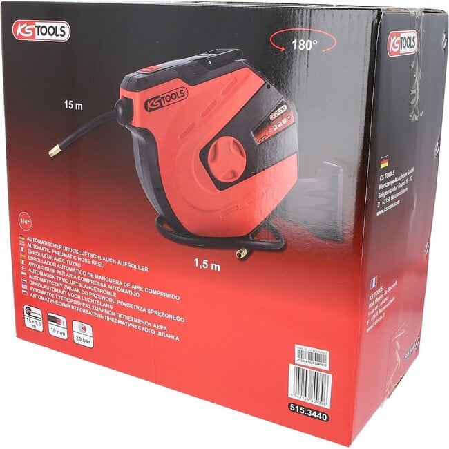 KS Tools Automatic air hose reel Ø 10mm x 15m - 515.3440