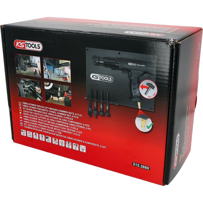 KS Tools Vibro-Power Druckluft-Meißelhammer-Satz, 6-tlg - 515.3880