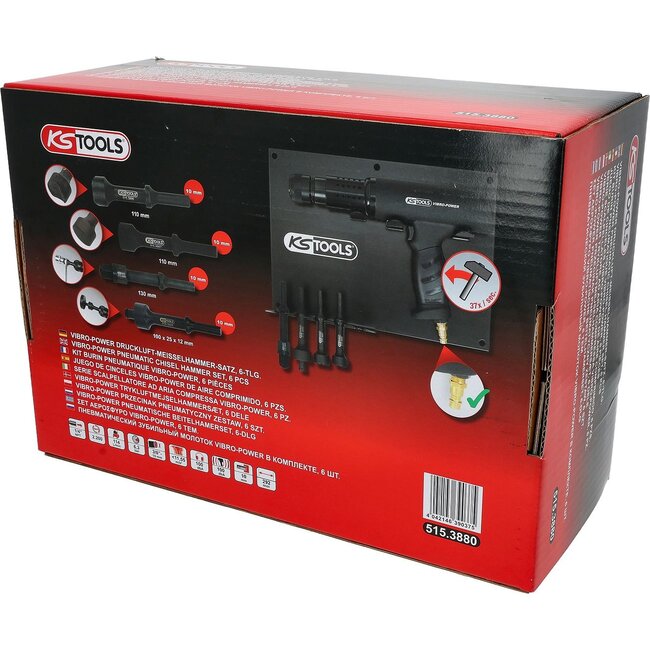 KS Tools Vibro-Power pneumatic chisel hammer set, 6 pcs - 515.3880