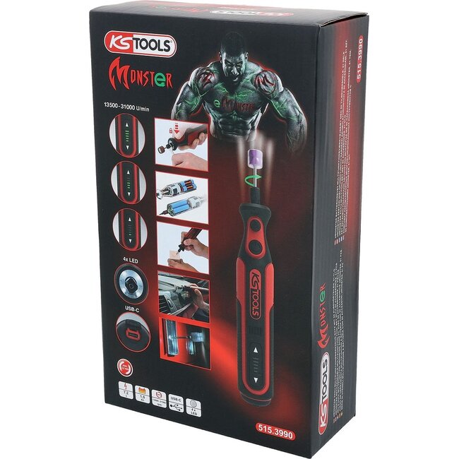 KS Tools eMONSTER Akku-Multifunktionswerkzeug-Satz mit 50 Zubehörteilen - 515.3990