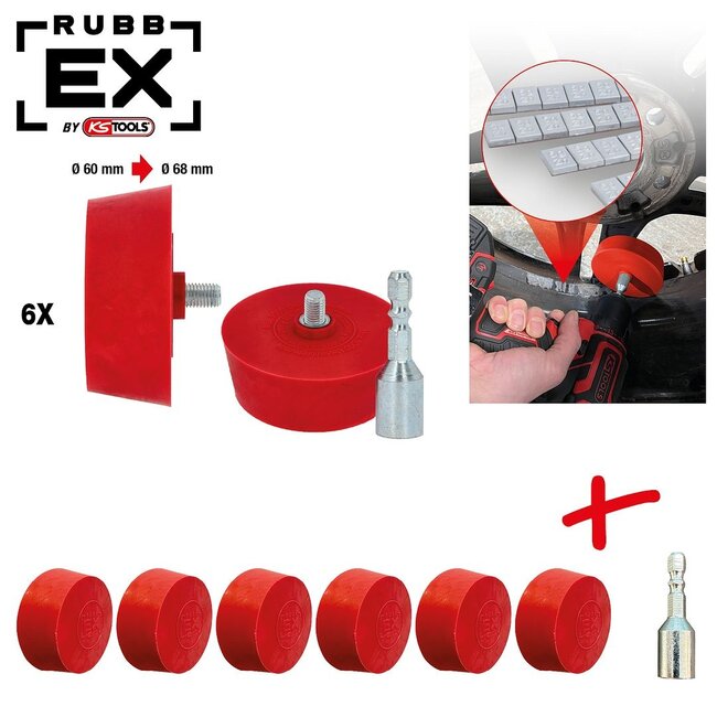 KS Tools Eraser disc for aluminum rims, conical, pack of 6 - 515.5476