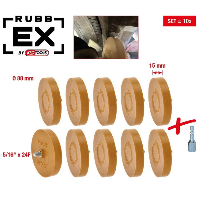 KS Tools Gummi-Radierteller, 88mm, 10er Pack - 515.5486