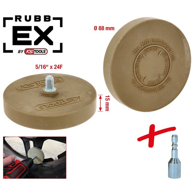 KS Tools Rubber eraser pads for matt paints, 88mm - 515.5491