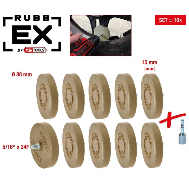 KS Tools Gummi-Radierteller für matte Lacke, 88 mm, 10er Pack - 515.5496