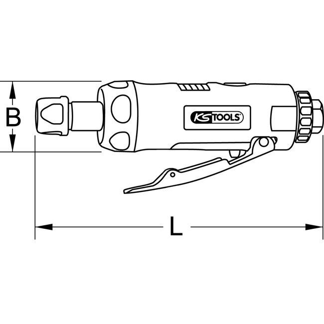 KS Tools SlimPOWER Mini-Druckluft-Stabschleifer, gerade - 515.5530