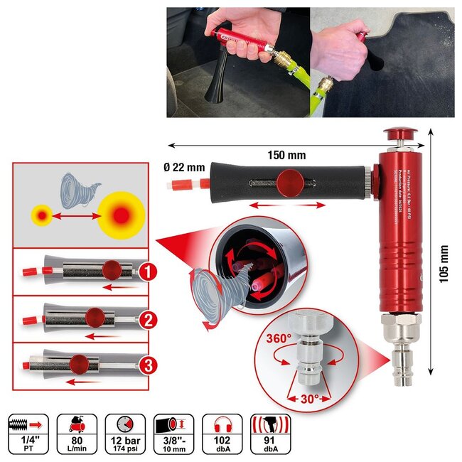 KS Tools Perslucht-uitblaaspistool met verstelbare spuitkop - 515.5575