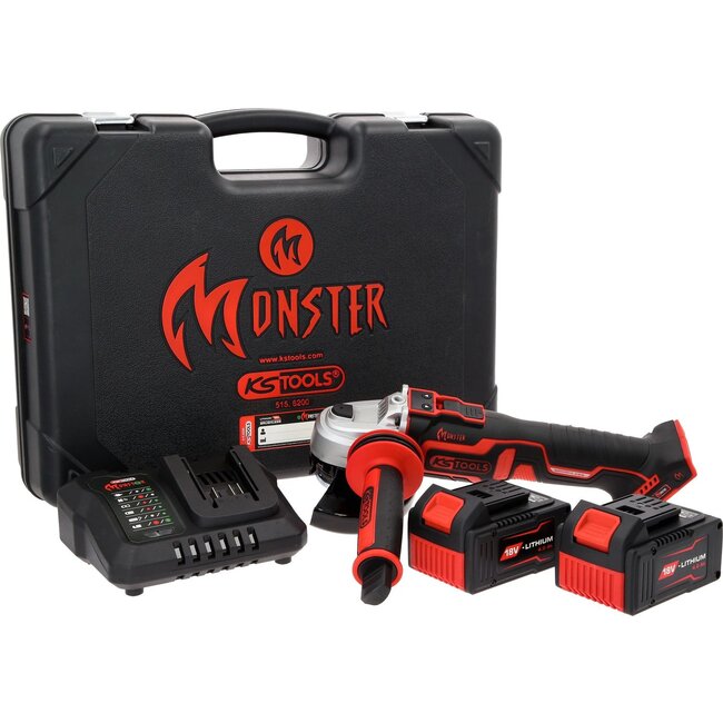 KS Tools eMONSTER brushless haakse accuslijpmachineset - 4 - delig - 515.6200