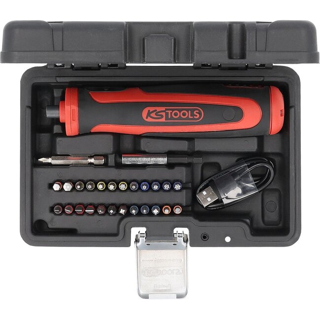KS Tools 1/4" eMONSTER cordless bit screwdriver set, 27 pieces, 6 Nm - 515.6550