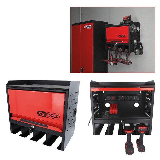 KS Tools Armoire à outils eMONSTER pour montage mural avec 1 porte, H435xl480xP282 mm - 515.6901