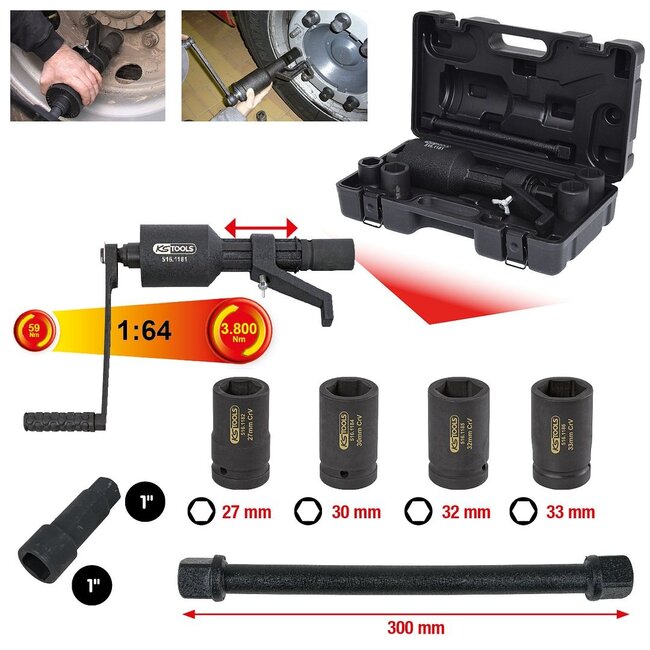 KS Tools Universele krachtvermeerderaarset - 7 - delig - 516.1180