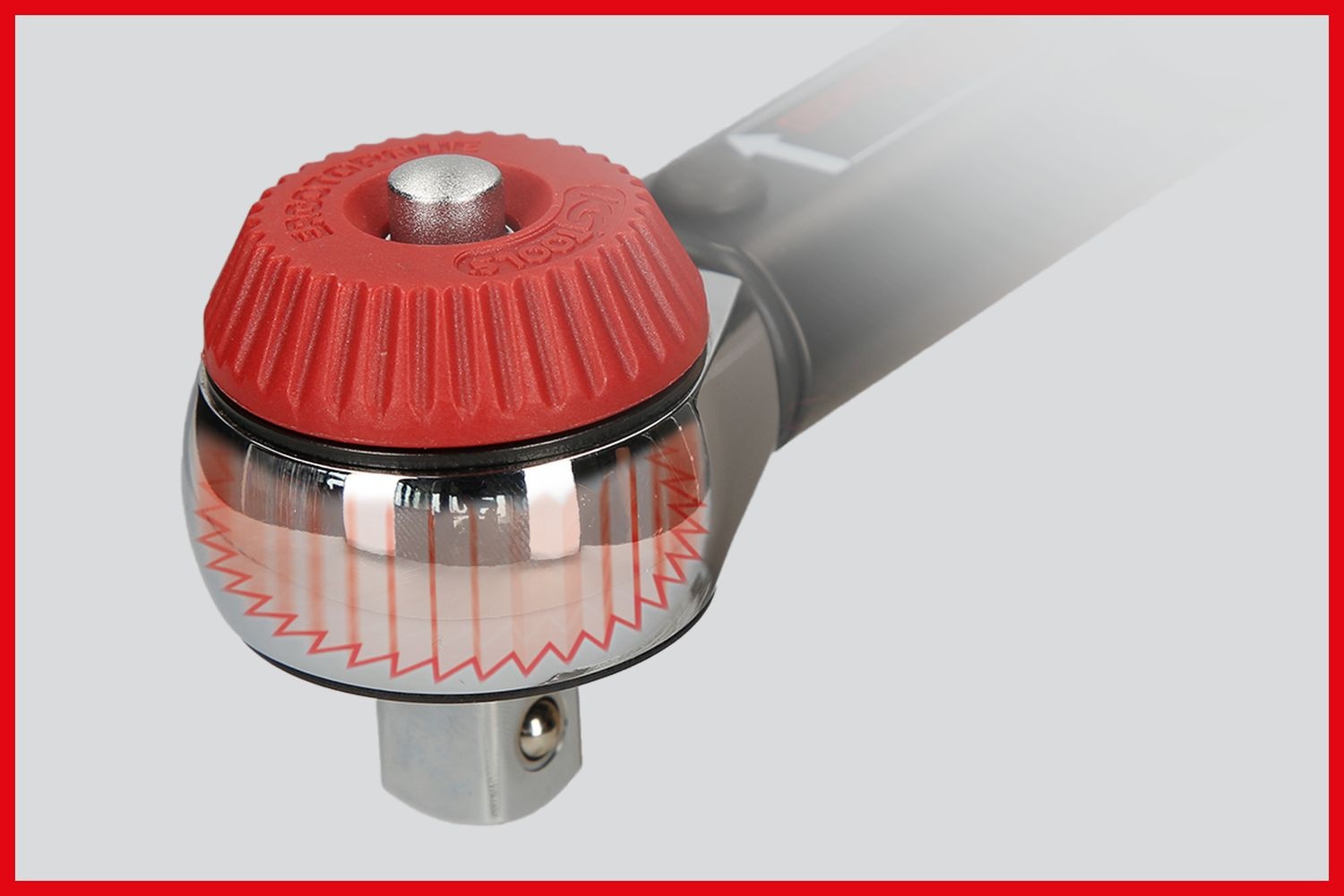 KS Tools 1/2" ERGOTORQUE®precision Momentsleutel met draaiknop-omsteek-ratelkop - 20-100Nm - 516.1432, foto 6 van 6