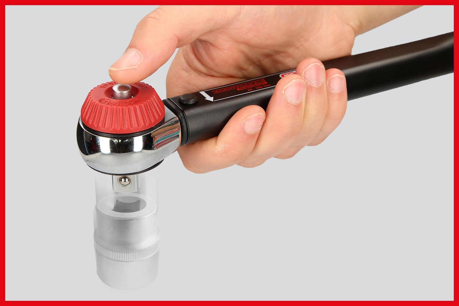 KS Tools 3/4" ERGOTORQUE®precision Momentsleutel met draaiknop-omsteek-ratelkop - 110-550Nm - 516.1490, foto 5 van 6