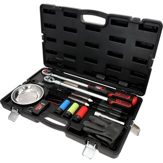 KS Tools MASTER Radwechsel-Service-Satz mit 1/2" INFINITOOL Ratschen-Drehmomentschlüssel, 20 – 200 Nm, 18-tlg