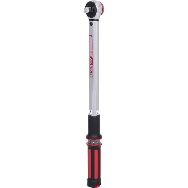 KS Tools 1/2" ERGOTORQUEprecision Drehmomentschlüssel 40-200 Nm mit Quick-Lock Drehknopf-Umsteck-Ratschenkopf - 516.6042