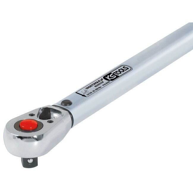 KS Tools 1/2" ERGOTORQUE®precision Ratschen-Drehmomentschlüssel, 40-200Nm, rot - 516.6542