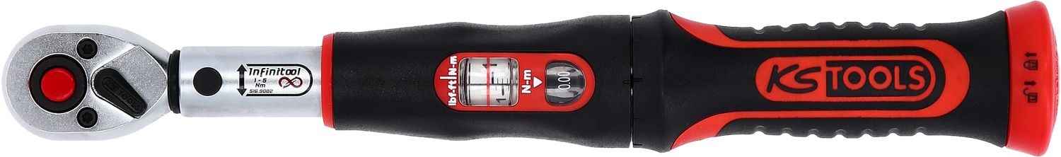 KS Tools 1/4" INFINITOOL Momentsleutel met omschakelbare ratelkop - 1-5 Nm - 516.9002, foto 5 van 6
