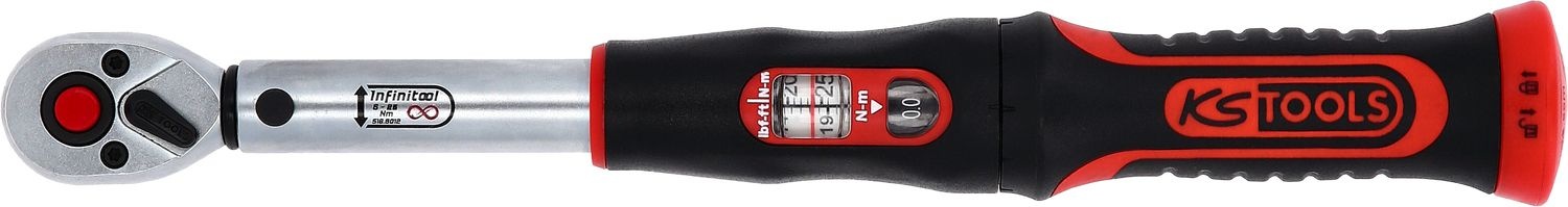KS Tools 1/4" INFINITOOL Momentsleutel met omschakelbare ratelkop - 5-25 Nm - 516.9012, foto 5 van 6