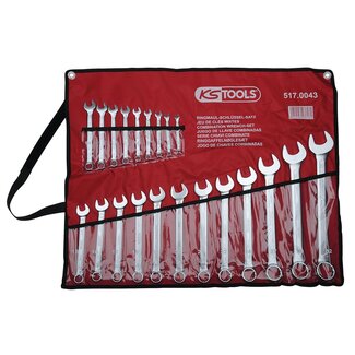 KS Tools Combination wrenches set, offset, 21 pcs 6-32mm