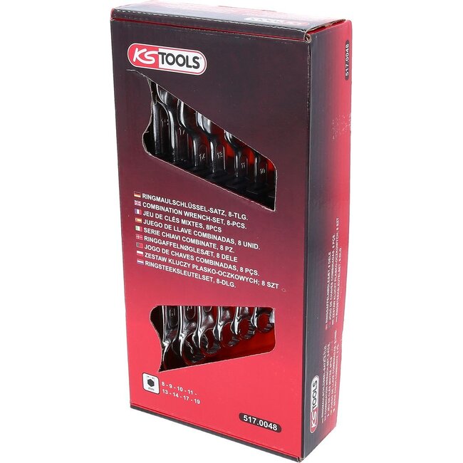 KS Tools Combination wrenches set, offset, 8 pcs 8-19mm - 517.0048