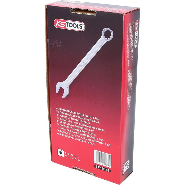 KS Tools Ring-steeksleutelset - gebogen - 8 - delig - 8-19mm - 517.0048