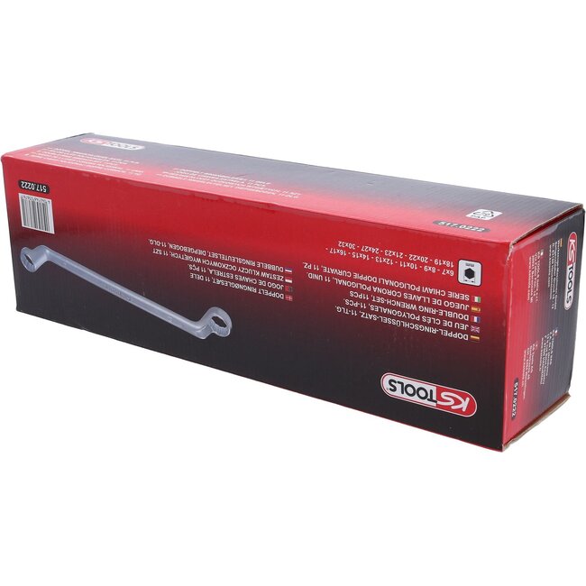 KS Tools Double ring wrench set, offset, 11 pcs 6-32mm - 517.0222