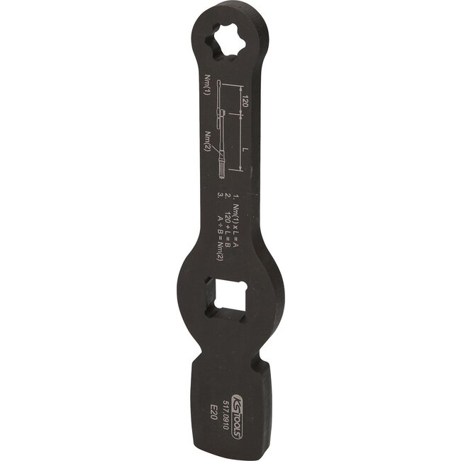 KS Tools 3/4" Slogging Torx-E spanner with 2 striking faces, E20 - 517.0910