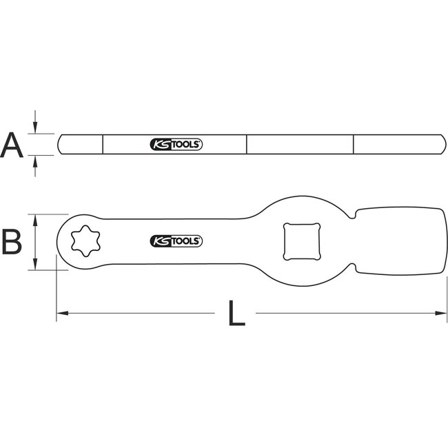 KS Tools 3/4" Schlag-Torx-E-Schlüssel mit 2 Schlagflächen, E20 - 517.0910