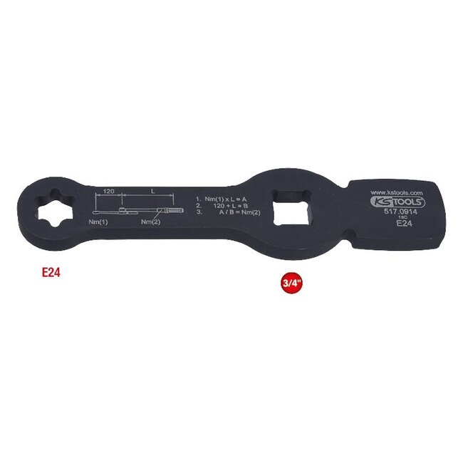 KS Tools 3/4" Slogging Torx-E wrench with 2 striking faces, E24 - 517.0914