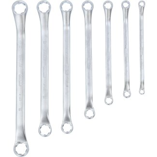 KS Tools RESCUEpower Double ended ring wrench offset set 7 pcs 6-19mm
