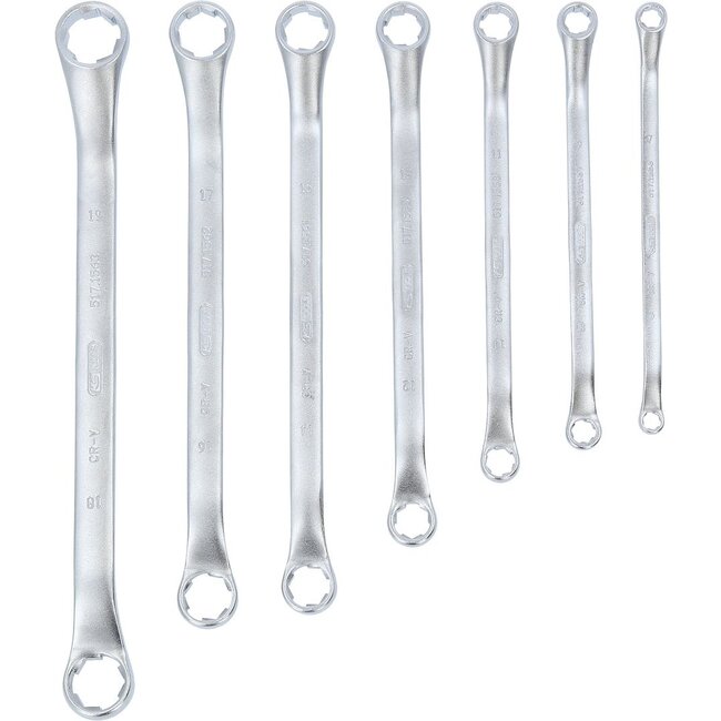 KS Tools RESCUEpower Double ended ring spanner offset set 7 pcs 6-19mm  - 517.1555