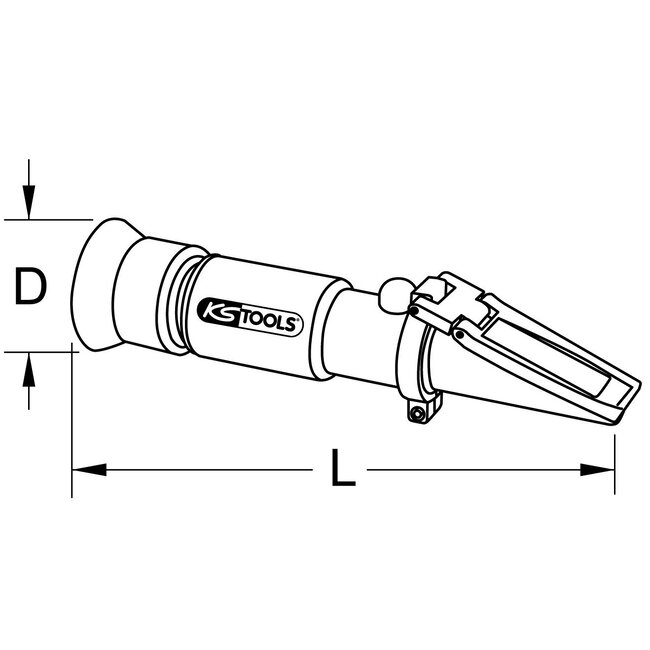 KS Tools Refractometer - tester voor accuvloeistof - antivries en AdBlue® toevoeging - 550.1285