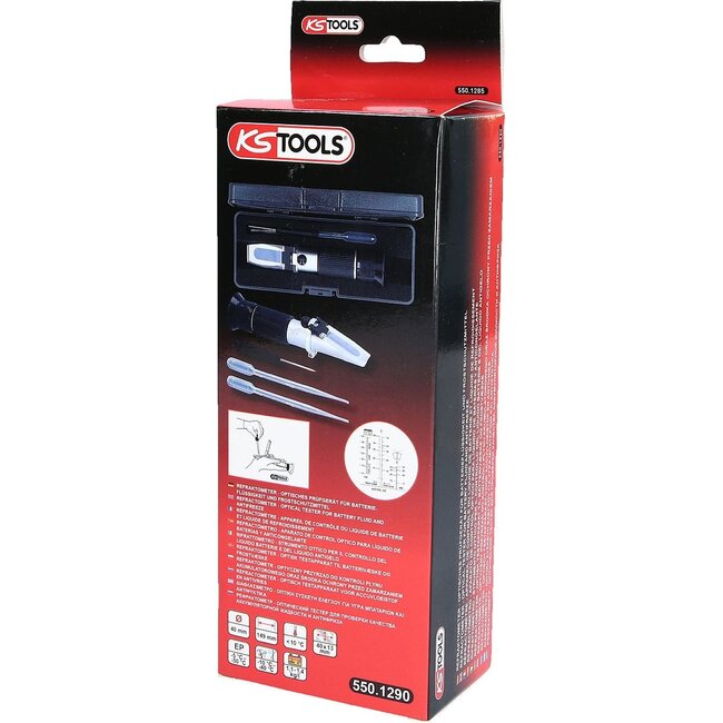 KS Tools Refractometer - optical tester for battery fluid and antifreeze - 550.1290