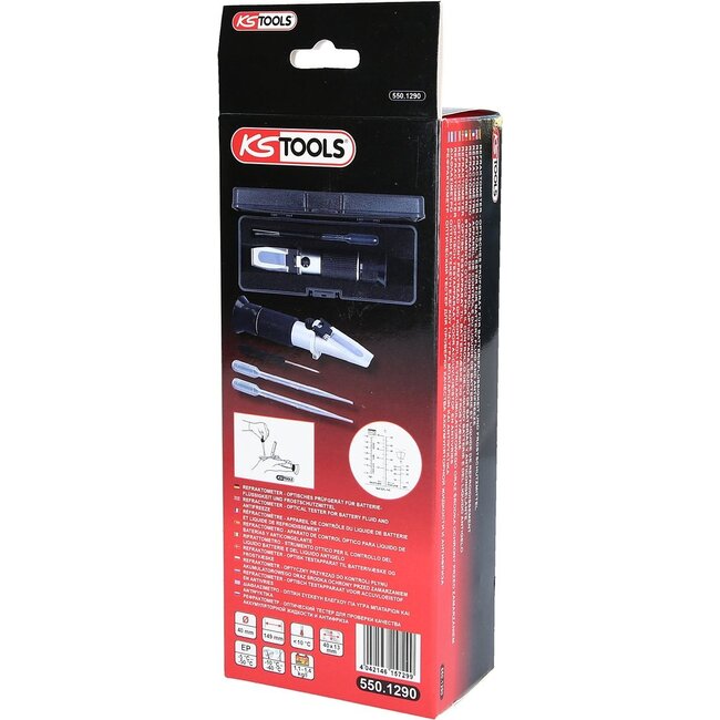 KS Tools Refractometer - optical tester for battery fluid and antifreeze - 550.1290