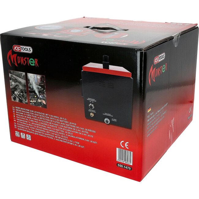 KS Tools Smoke machine for leak detection, with 2 Ah battery, 36-pcs - 550.1470