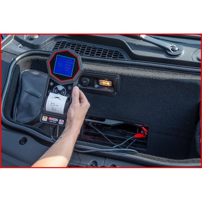KS Tools Testeur de système de chargement et de batterie numérique 12 V / 24 V avec imprimante intégrée - 550.1649