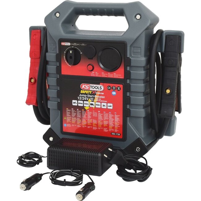 KS Tools 12 V + 24 V Batterie-Booster, mobiles Starthilfegerät 1400 A - 550.1720