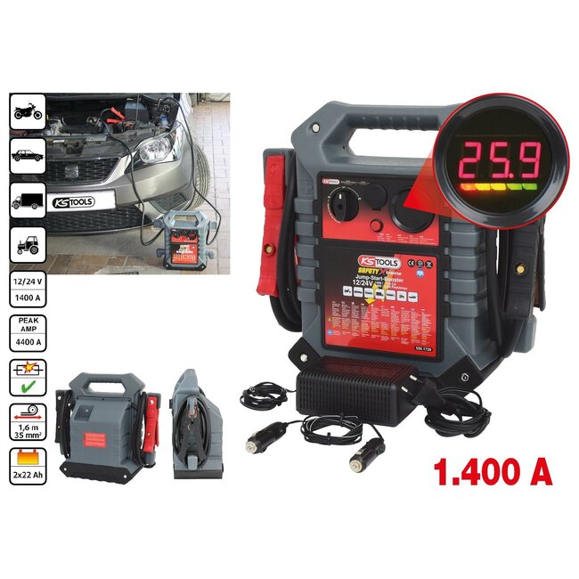 KS Tools Booster à batterie 12 V + 24 V, 1400 A - 550.1720