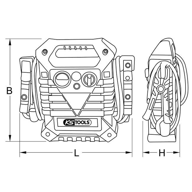 KS Tools 12 V + 24 V Batterie-Booster, mobiles Starthilfegerät 1400 A - 550.1720