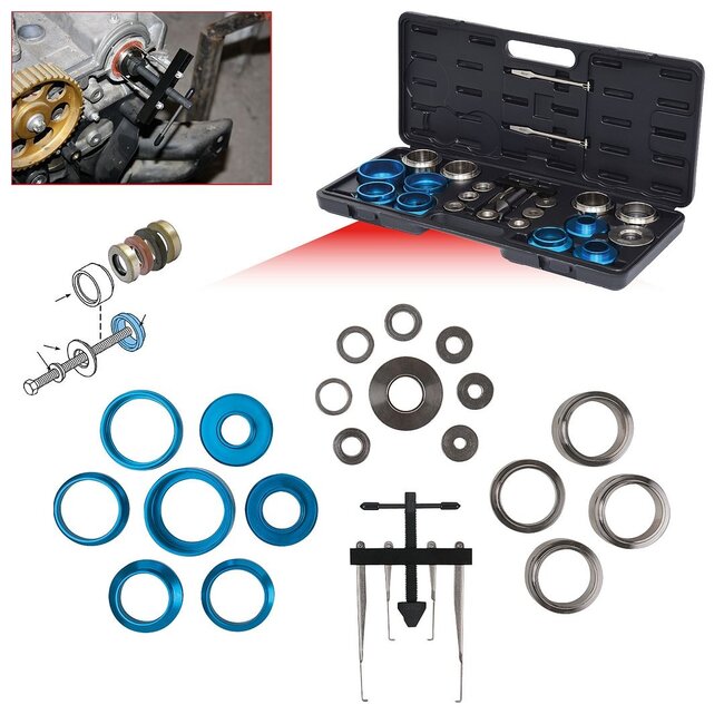 KS Tools Kit de montage outils bagues d'étanchéité universelles et système S.P.I, 24 pcs - 700.1280