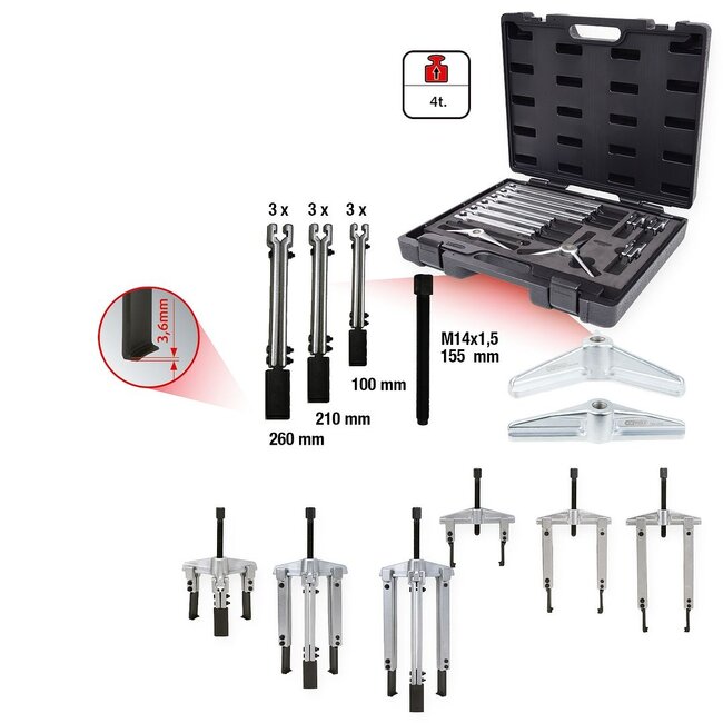 KS Tools Universal puller set, 12 pcs - 700.1300