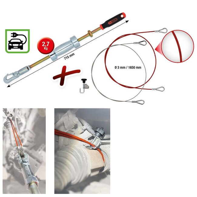 KS Tools Universal drive shaft extractor set, 4 pcs - 700.1570