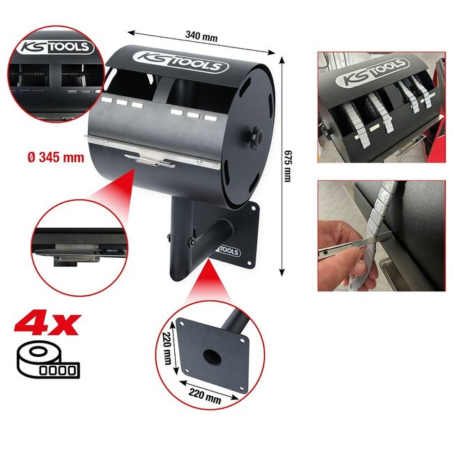 KS Tools Holder for adhesive weight rolls with wall bracket - 800.0100