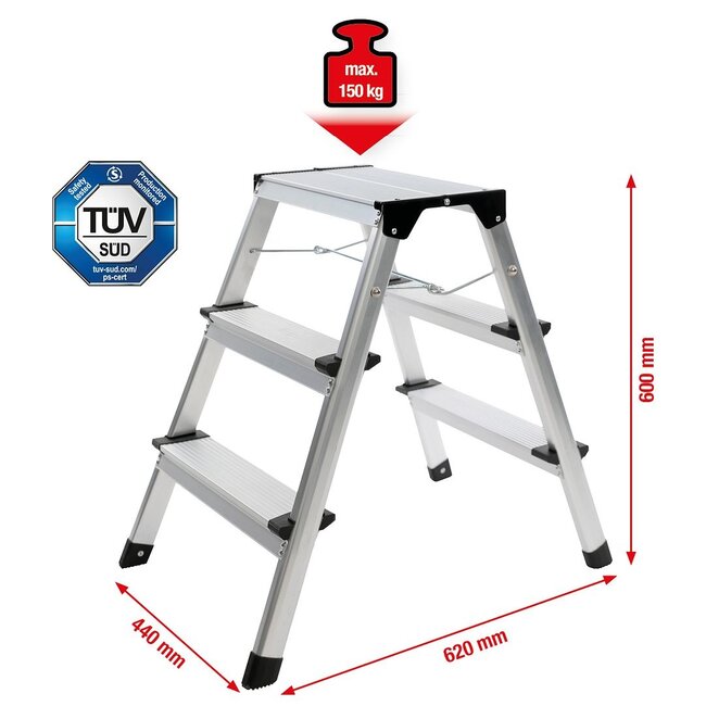 KS Tools Aluminium step ladder - 800.0965