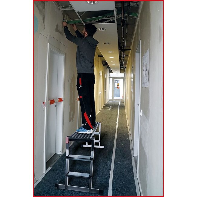 KS Tools Aluminium-Sicherheits-Laufbühne, L1650xB380xH730mm - 800.0985