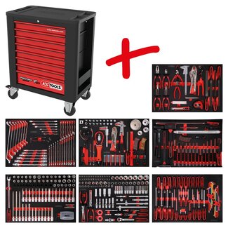 KS Tools Performanceplus gereedschapwagenset P15 met 397 gereedschappen voor 7 schuifladen