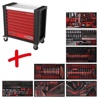 KS Tools Performanceplus gereedschapwagenset P25 met 564 gereedschappen voor 8 schuifladen