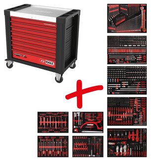 KS Tools Performanceplus Werkstattwagen-Satz P30 mit 706 Werkzeugen für 7 Schubladen